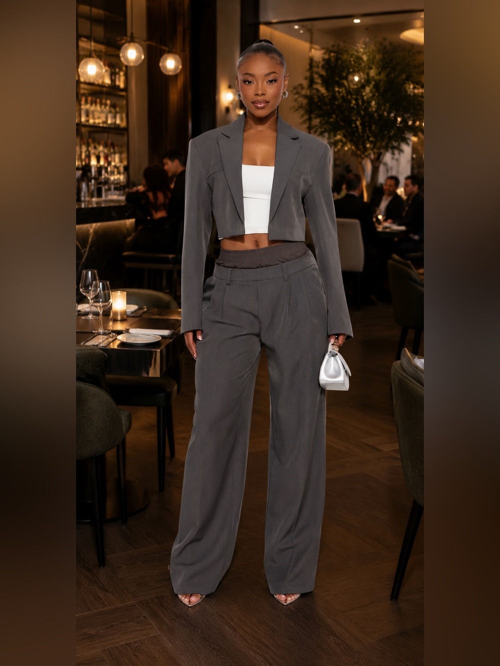 Cropped Blazer Set
